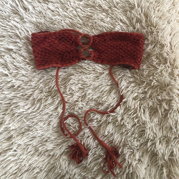 acacia swimwear Other - Acacia peach crochet lumahai top